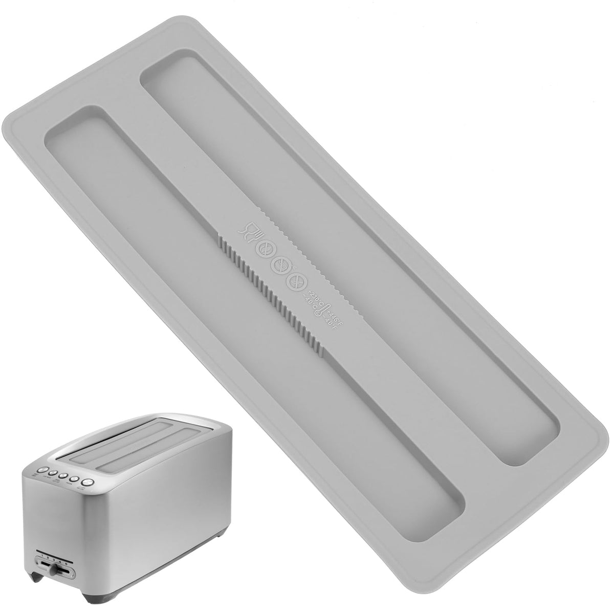 Kichvoe silicone toaster cover shields dust on a 2-slice toaster.