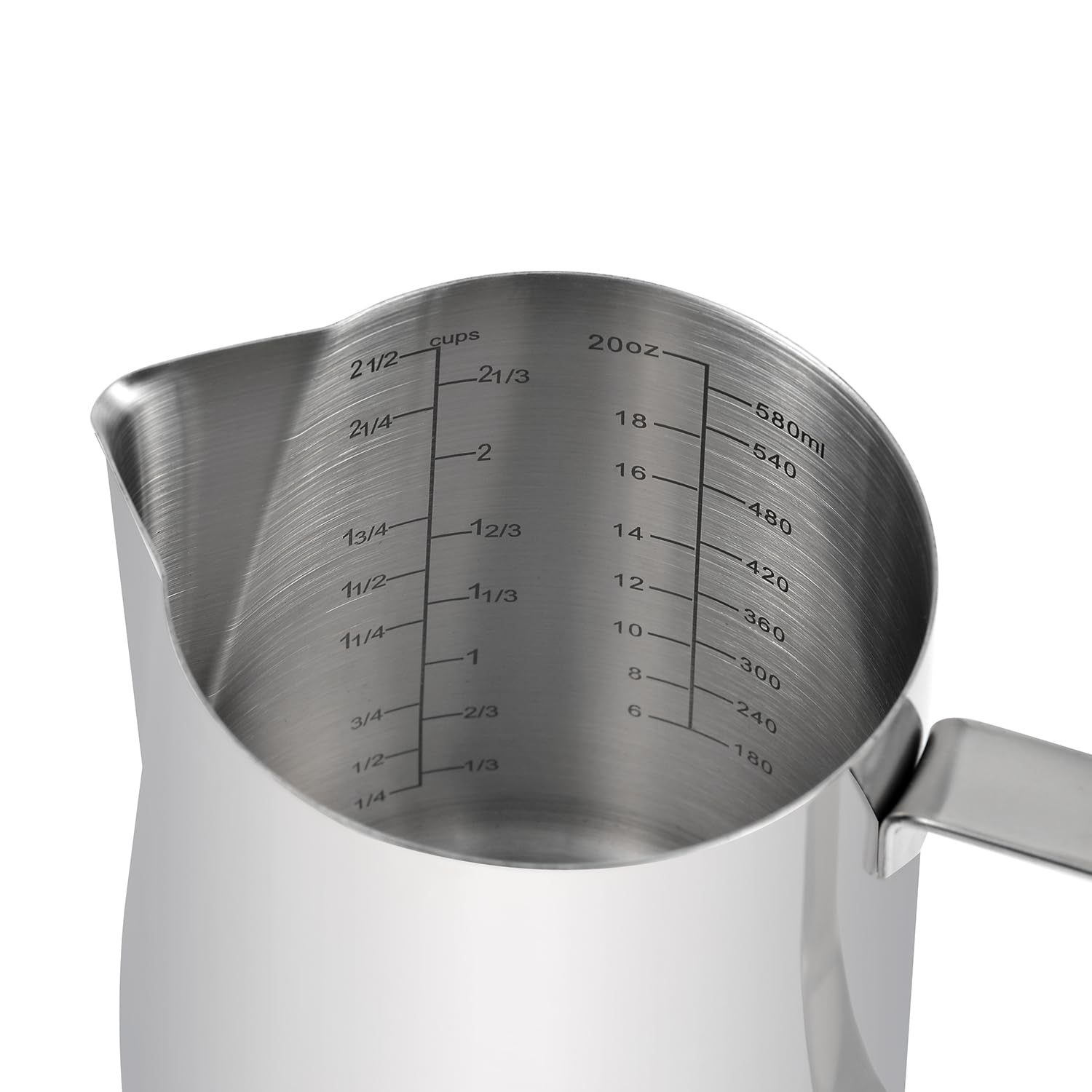 Kichwit measuring cup showing inside markings for easy, precise readings.