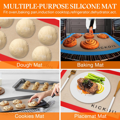 KICKOIL easy-roll-up silicone mat stores compactly after cooking sessions.