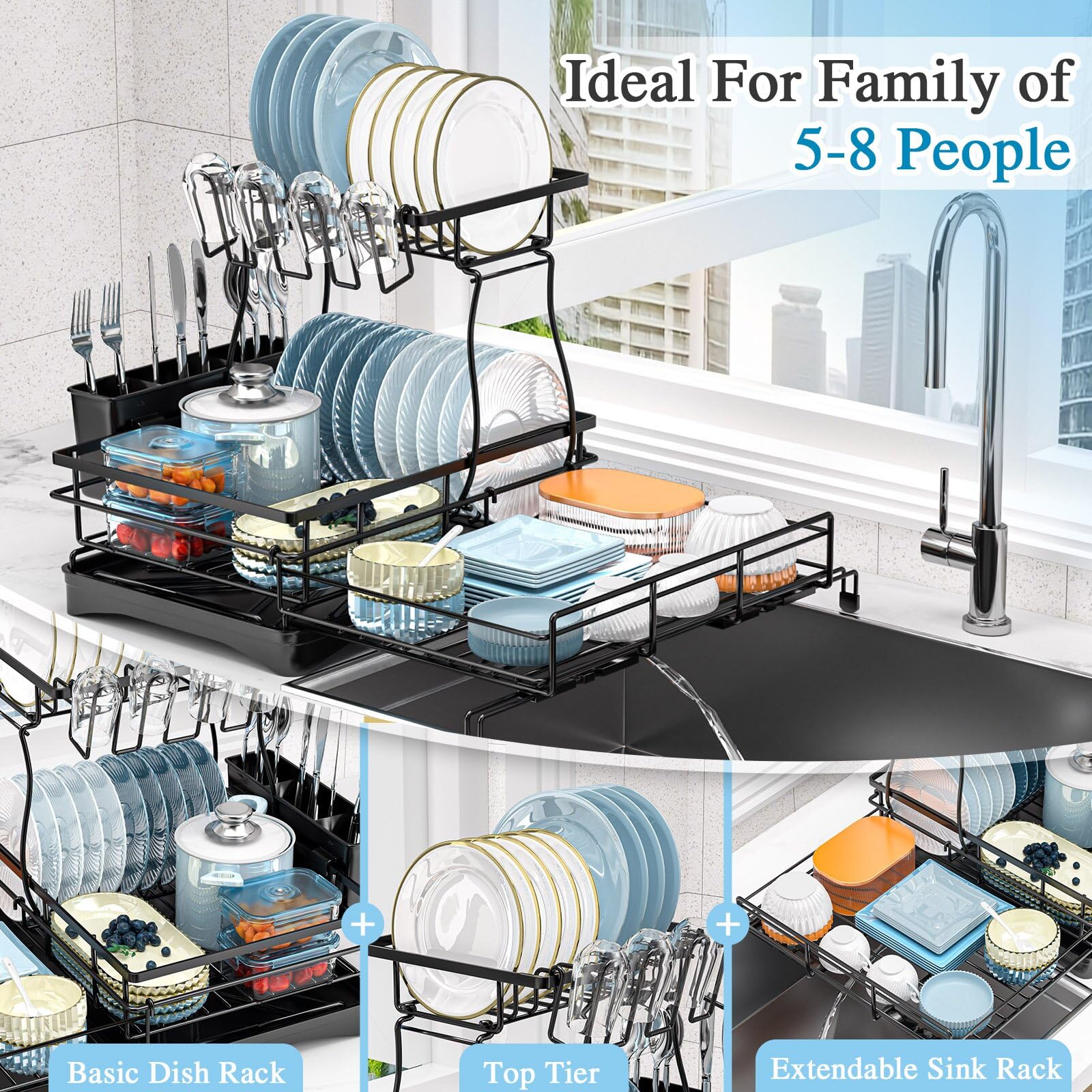Kicyosl anti-rust stainless steel dish drainer resists tarnish during daily use.