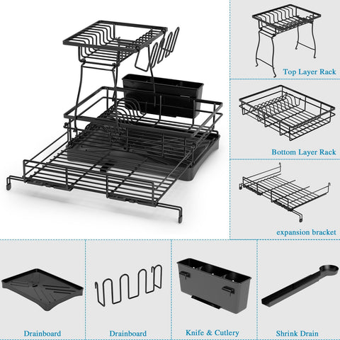 Kicyosl extendable legs stabilize the rack on uneven counters.