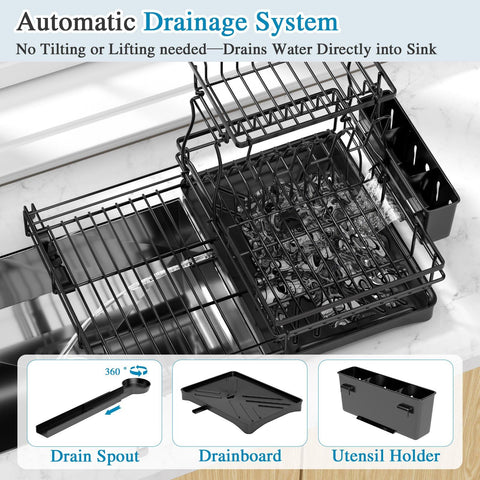 Kicyosl sturdy anti-slip base keeps the rack steady on countertops.