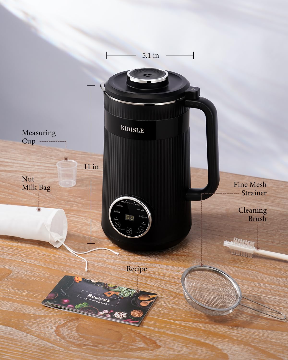 KIDISLE 32oz accessories kit including cup and strainer for easy setup