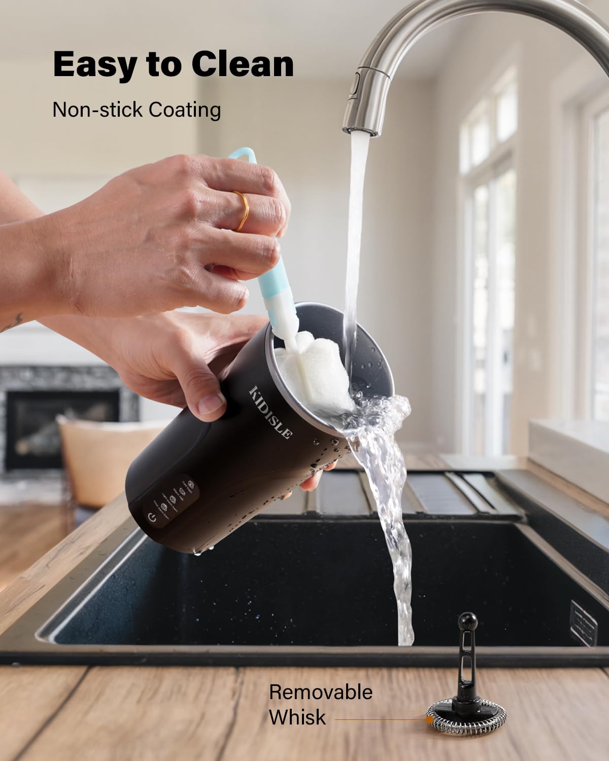 KIDISLE 4-in-1 frother BPA-free exterior supports safe everyday use.