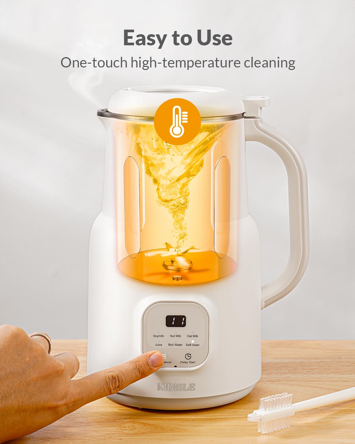 KIDISLE cleaning brush helps thorough cleaning of the container.