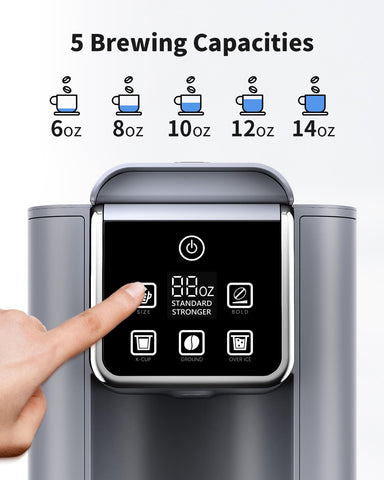 KIDISLE customizable 6–14 oz brew sizes for personal servings.