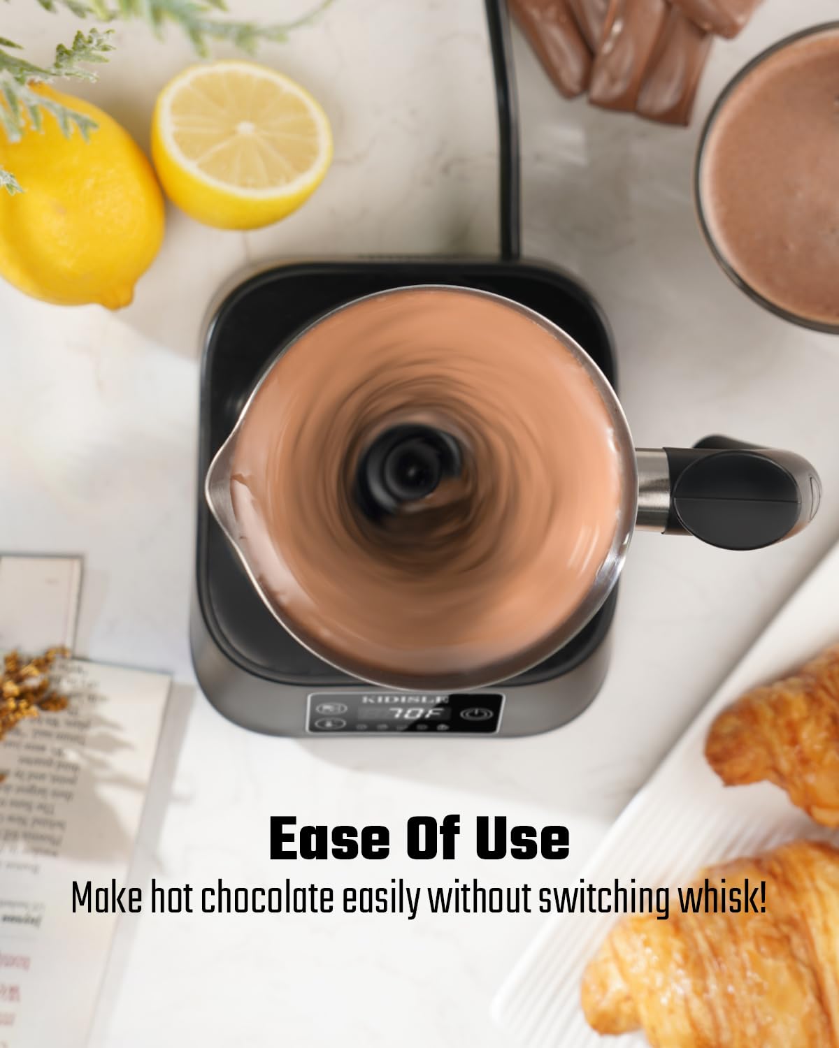 KIDISLE dishwasher-safe base simplifies cleanup after milk frothing sessions