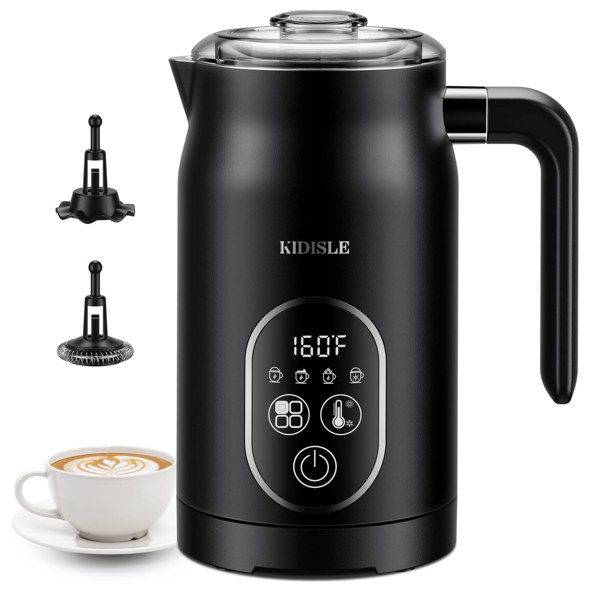 KIDISLE Milk Frother 4in1 foam creation for cafe-quality drinks at home