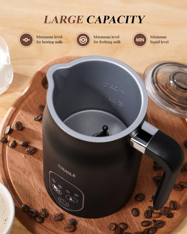 KIDISLE Milk Frother 4in1 operates quietly during morning foam sessions