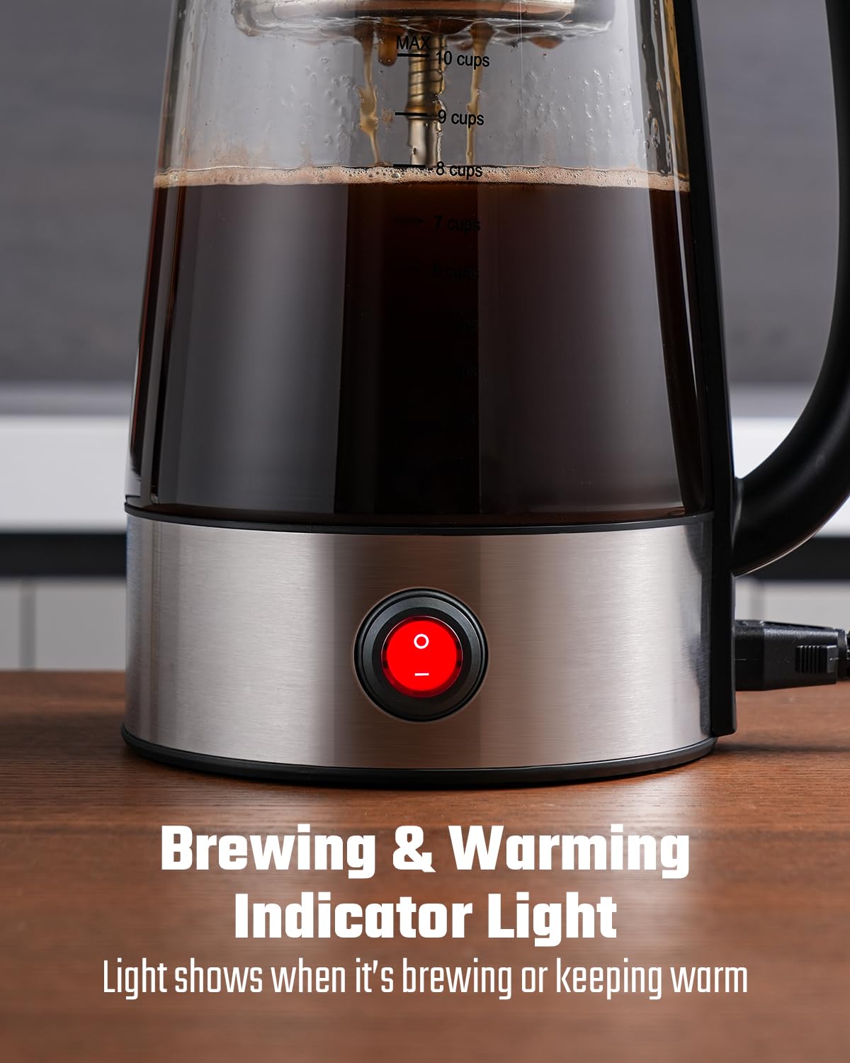 KIDISLE percolator boil-dry protection adds safety during operation.