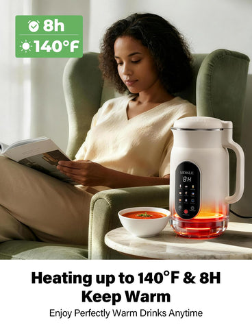 KIDISLE precise heating to 140°F ensures smooth, well-heated blends