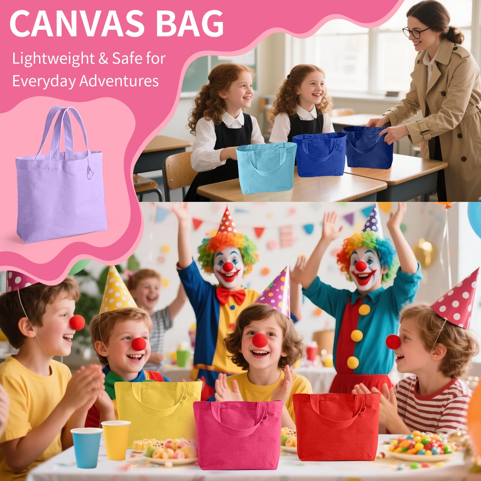 KIDJFGG reusable totes for markets, parties, or wedding favors.