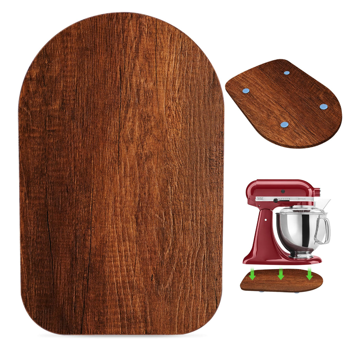 KIDOT Wooden Mixer Slider Mat helps move your KitchenAid 4.5-5 Qt with ease, protecting surfaces.