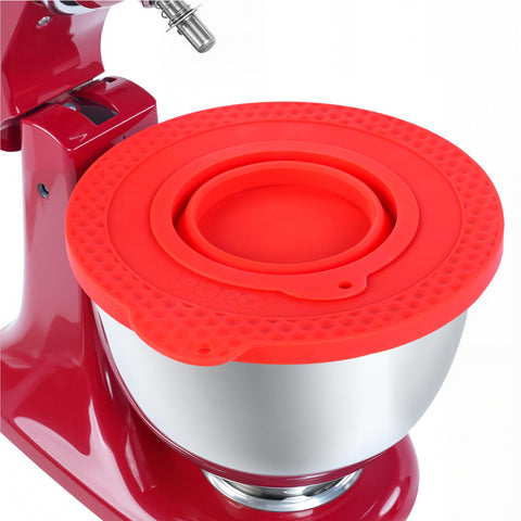 Kidot silicone mixer bowl cover shown on a KitchenAid 4.5-5 qt tilt-head bowl