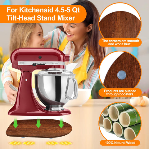 KIDOT sliding tray protects mixer base and countertop during repositioning.