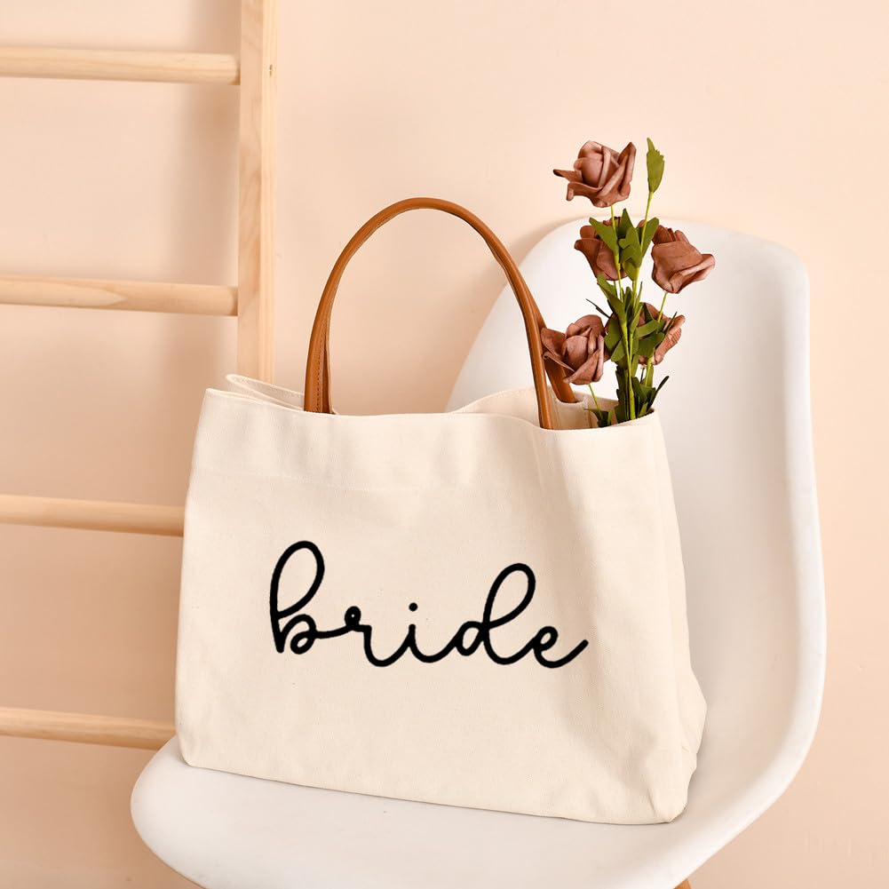 Kifasyo Bride Tote Bag material closeup showing durable canvas.