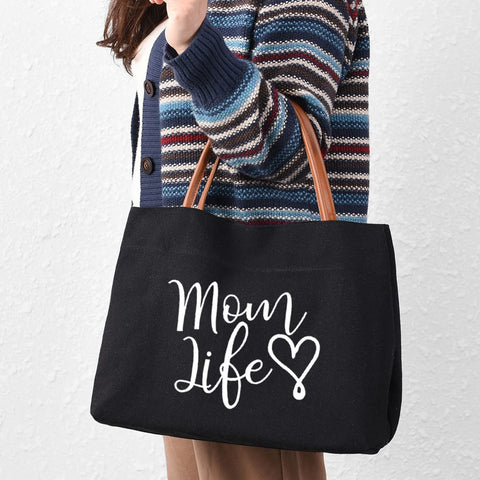 Kifasyo Mom Mama Bag in black canvas offers versatile style for hospital, shopping, or travel.