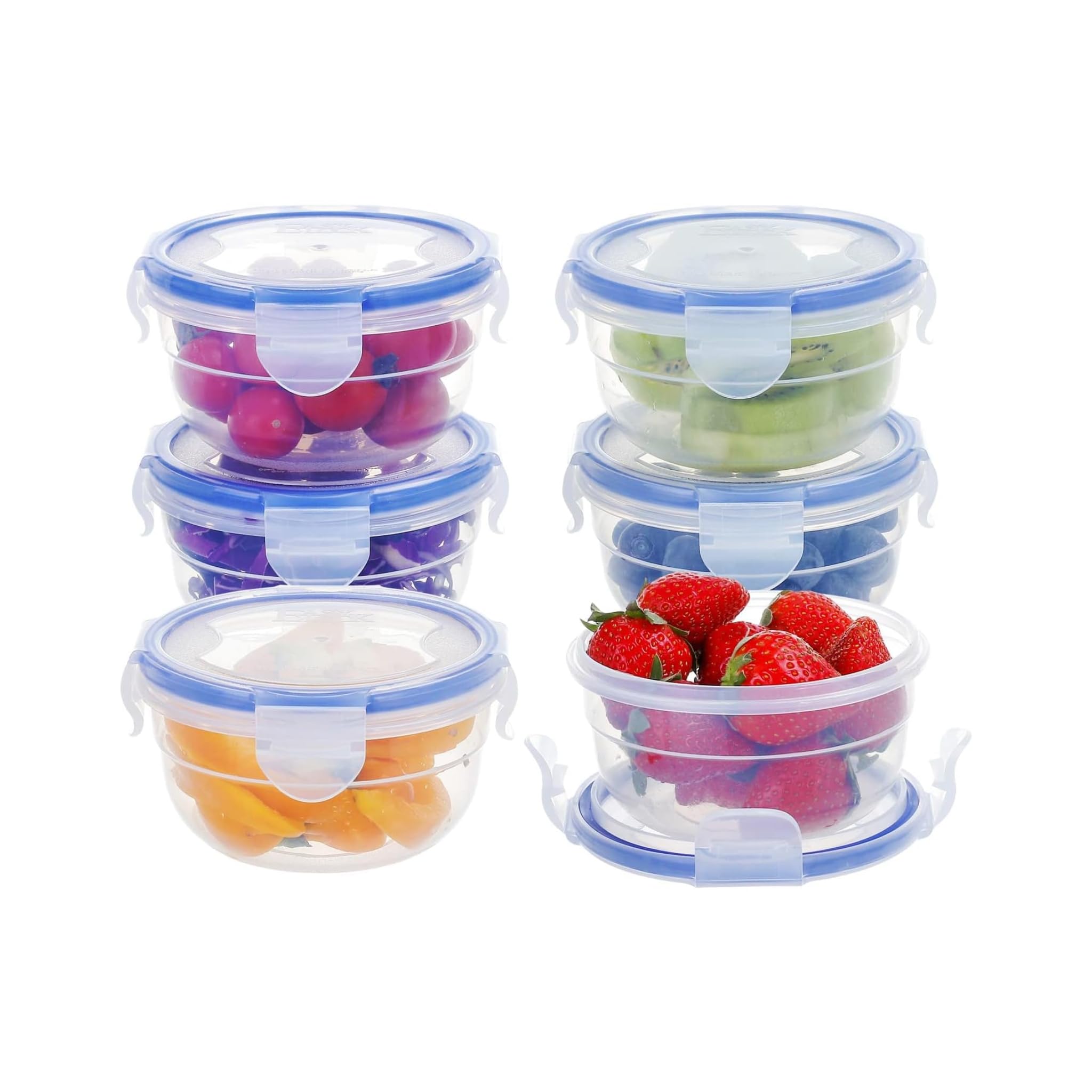 KIGI 6-pack 10oz bowls with lids for airtight storage of snacks and leftovers.