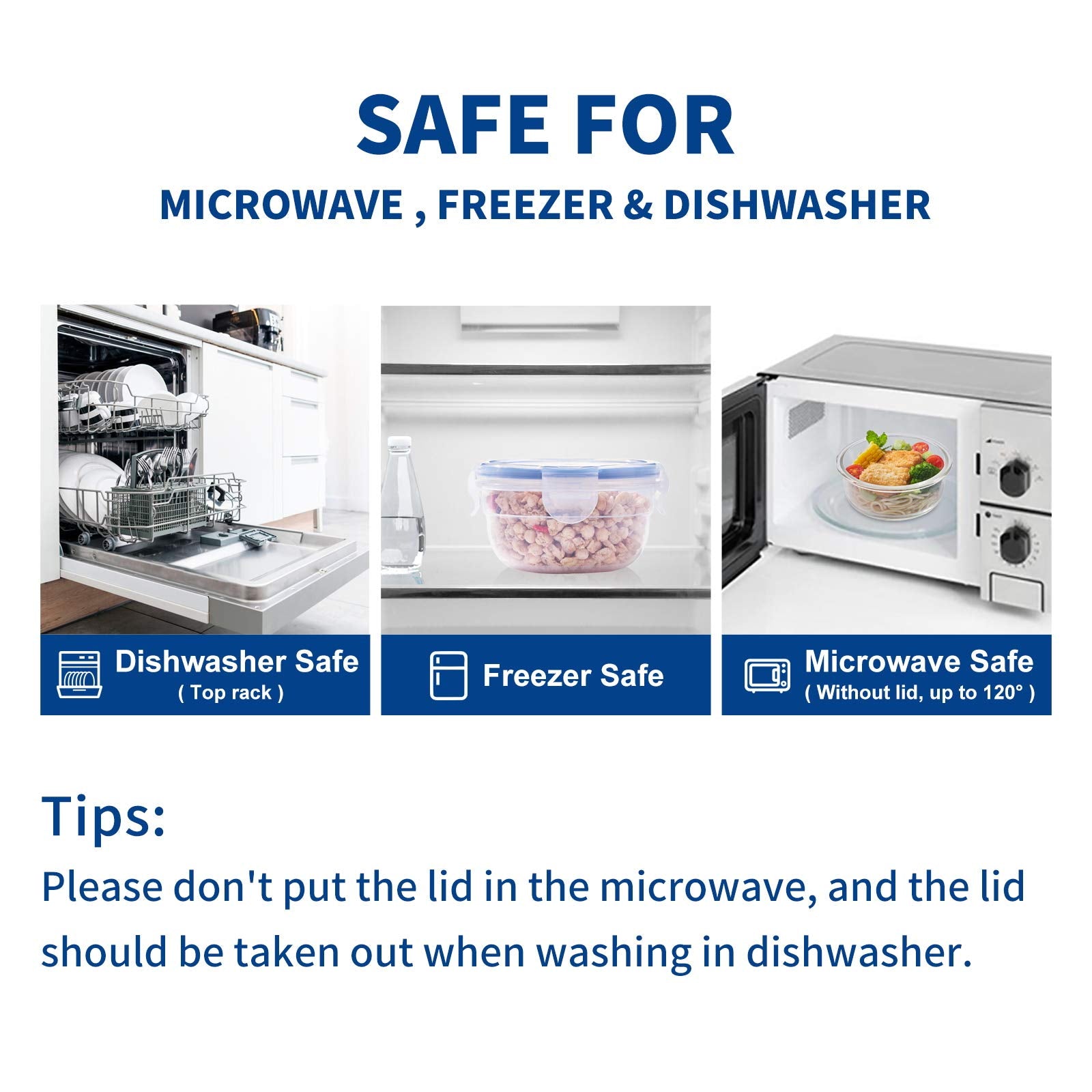 KIGI microwave, freezer, and dishwasher safe bowls for versatile kitchen use.