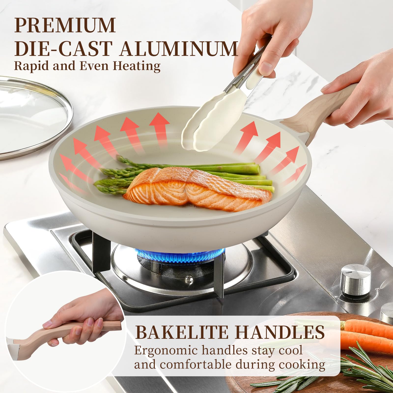 Kikcoin 9.5-inch grill pan for flavorful sears
