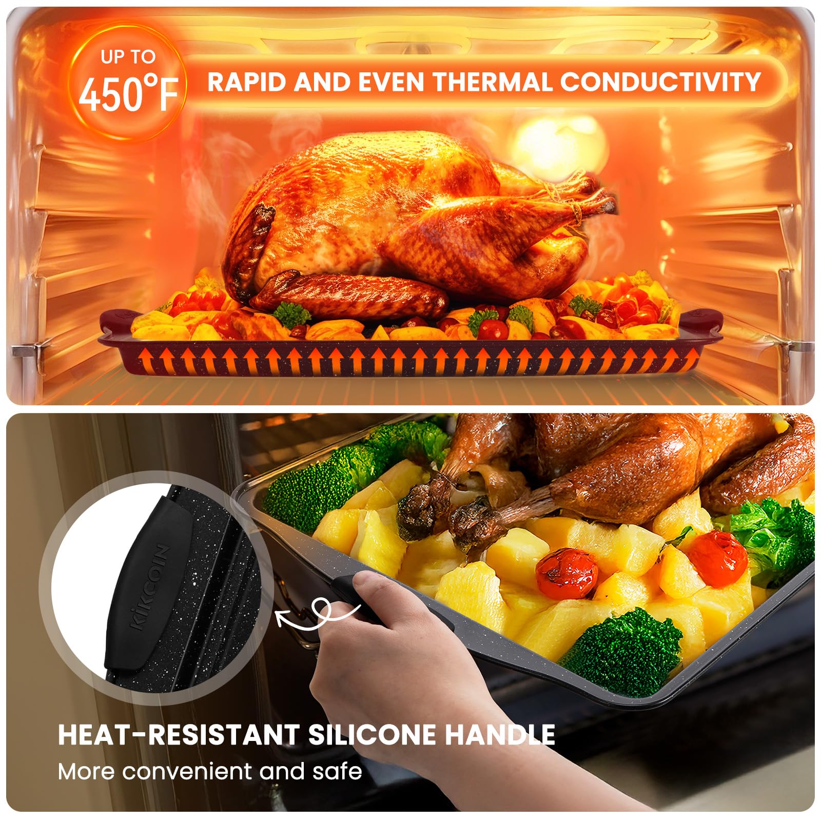 Kikcoin 22-piece nonstick bakeware set loaf pan ideal for quick breads and loaves