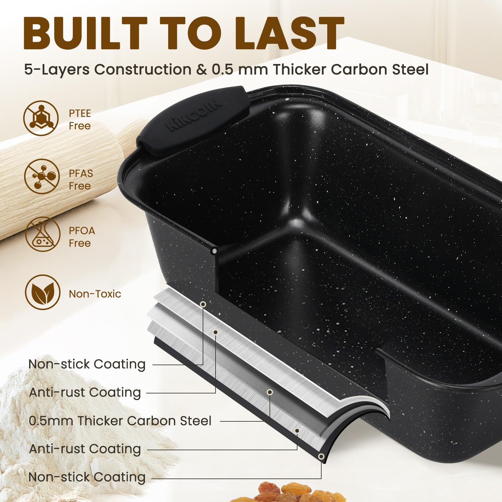 Kikcoin 22-piece nonstick bakeware set medium cookie pan for evenly baked cookies