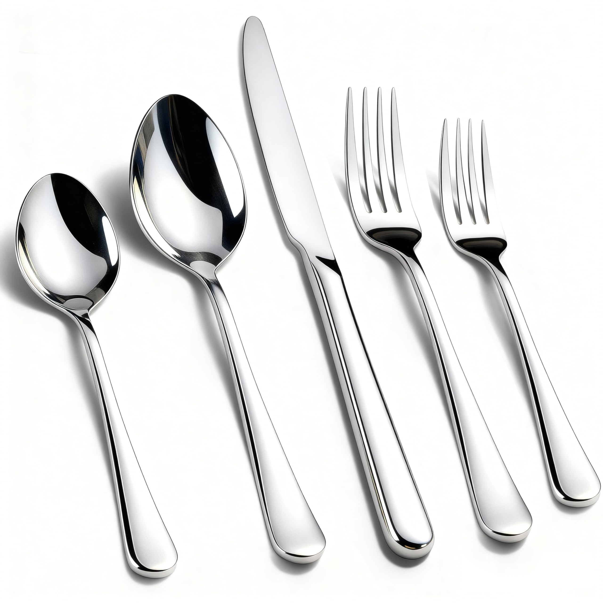 Kikcoin 40-pack silverware set with balanced weight for comfortable dining