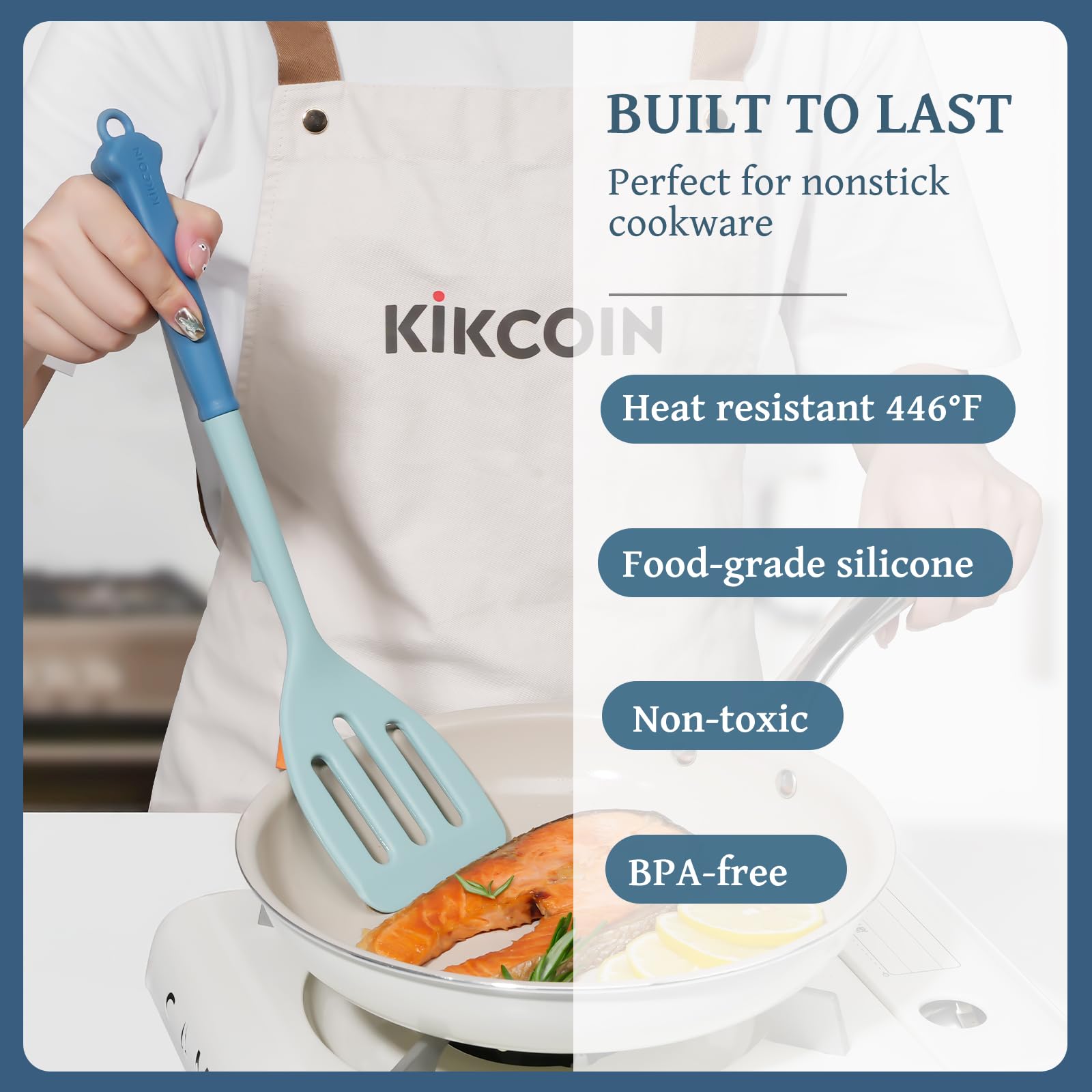 Kikcoin silicone ladle for smooth stirring and serving