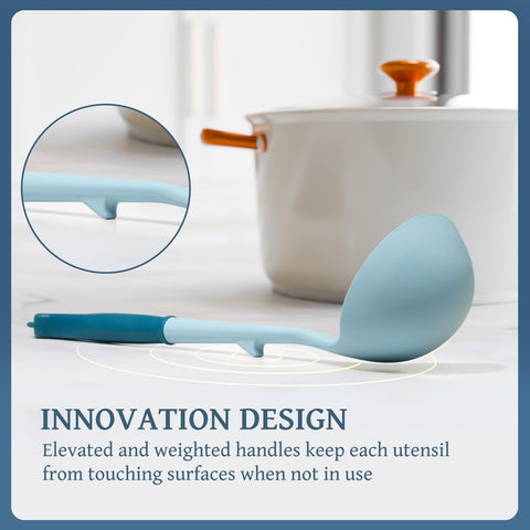 Kikcoin slotted spoon in silicone for easy draining