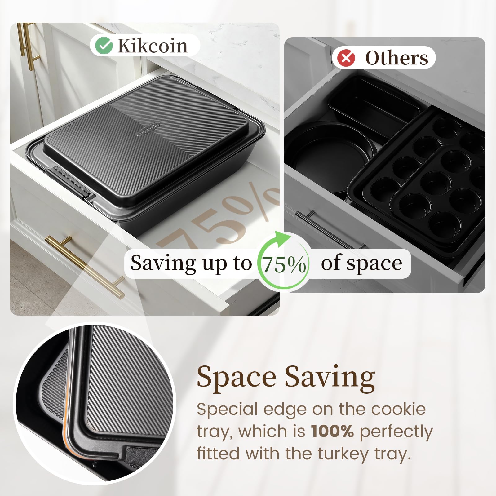 Kikcoin 450°F oven-safe cookie sheets deliver even baking and durability.