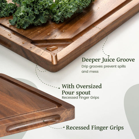 Kikcoin Acacia cutting board serving platter for cheeses and charcuterie