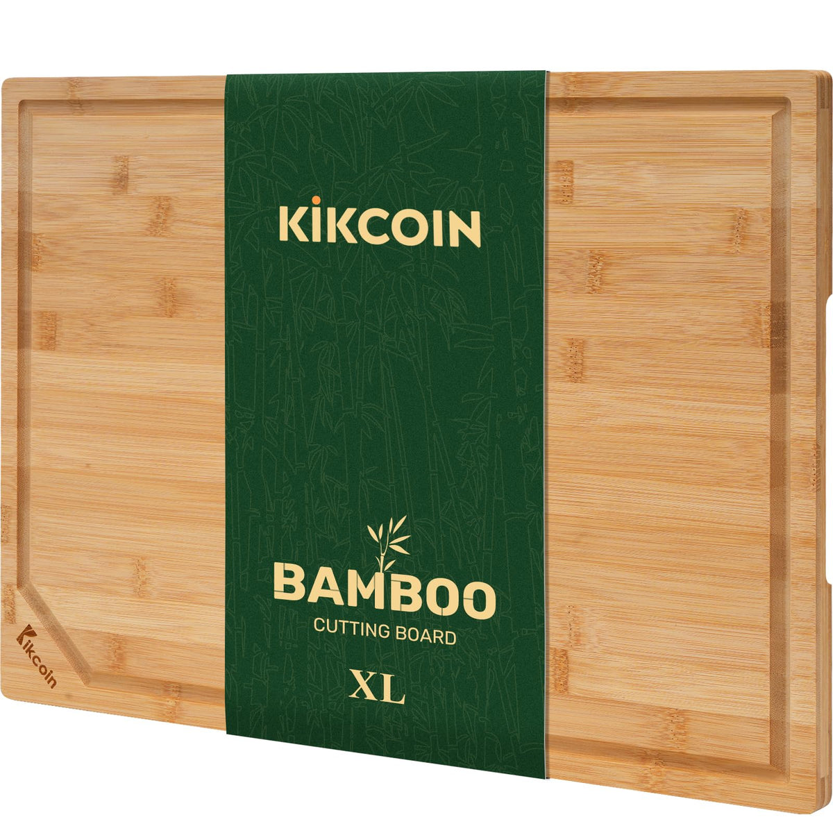 Kikcoin bamboo cutting board, extra-large surface for spacious meal prep