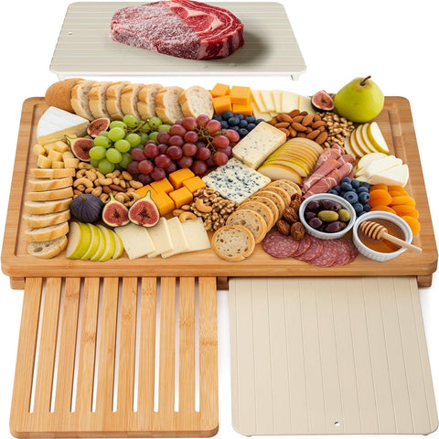 Kikcoin Bamboo Cutting Board Large for roomy prep space and versatile chopping tasks.