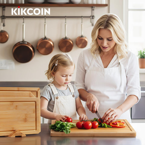 Kikcoin bamboo boards resist odors and stay easy to clean.