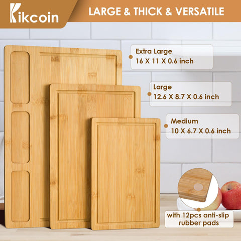 Kikcoin cutting board with thick design for daily durability.