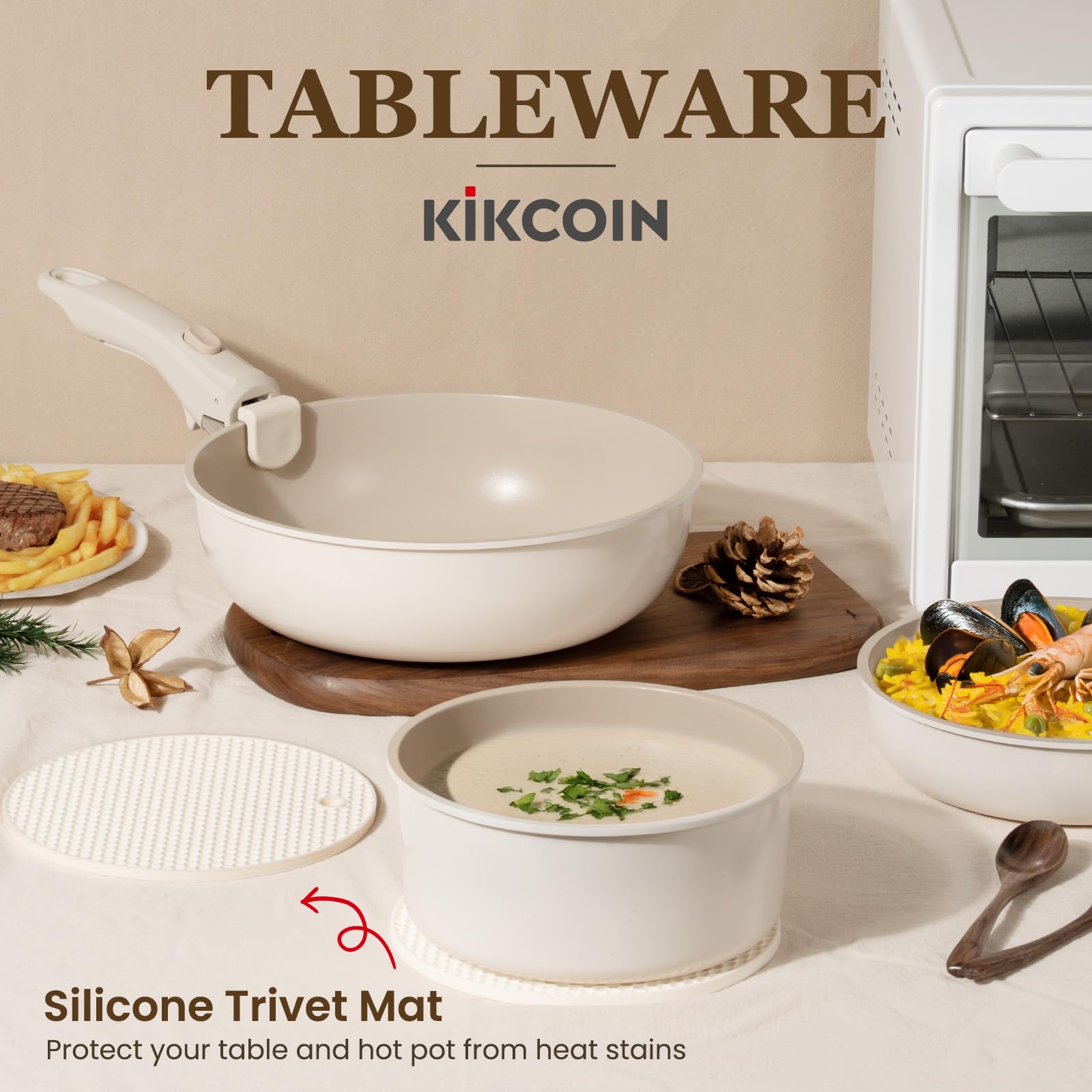 Kikcoin glass lids showing clear visibility during cooking