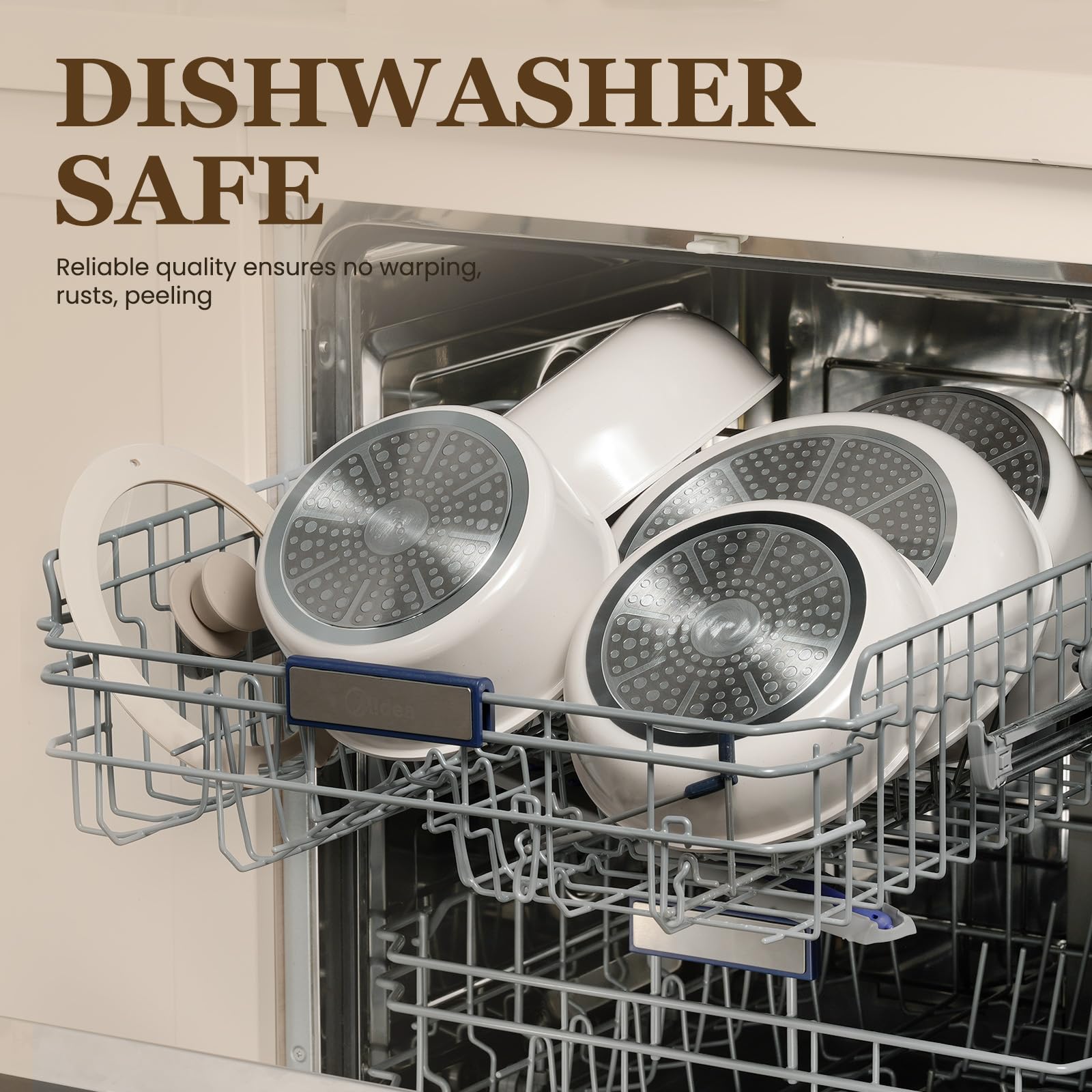 Kikcoin 10in ceramic sauté pan for versatile one-pan meals