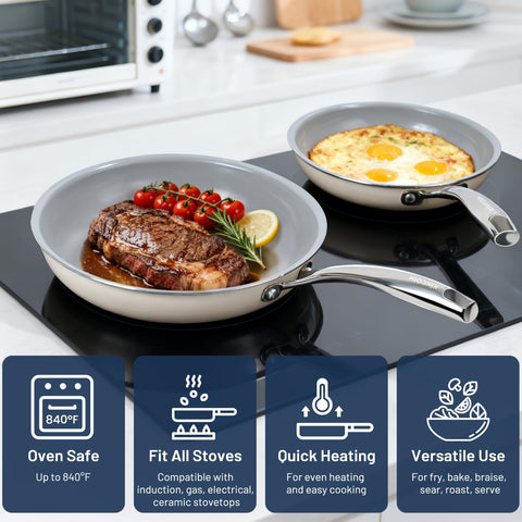 Kikcoin ceramic pan is dishwasher-safe for easy cleanup