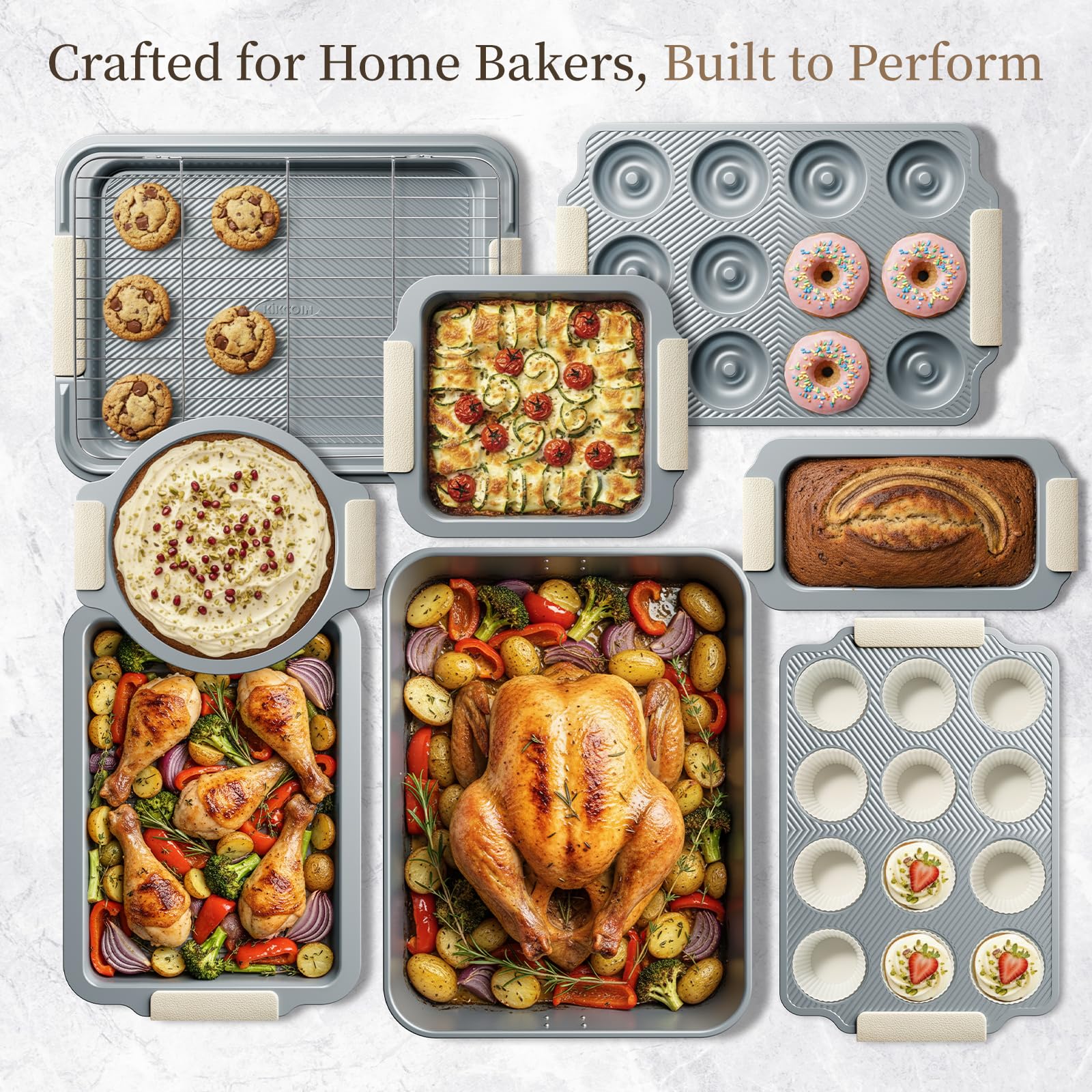 Kikcoin complete baking set with pans offers versatile cooking options.