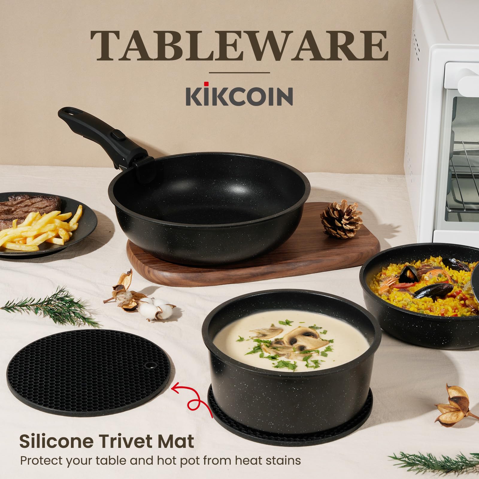 KIKCOIN complete cookware gift set ideal for home cooks