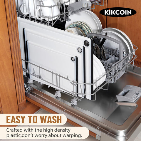 Kikcoin cutting board with deep juice groove catches liquids efficiently.