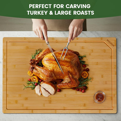 Kikcoin cutting board used as stove or sink cover to extend counter space