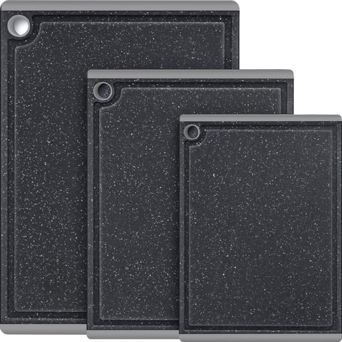 Kikcoin 3-piece cutting boards set shown together for versatile kitchen prep