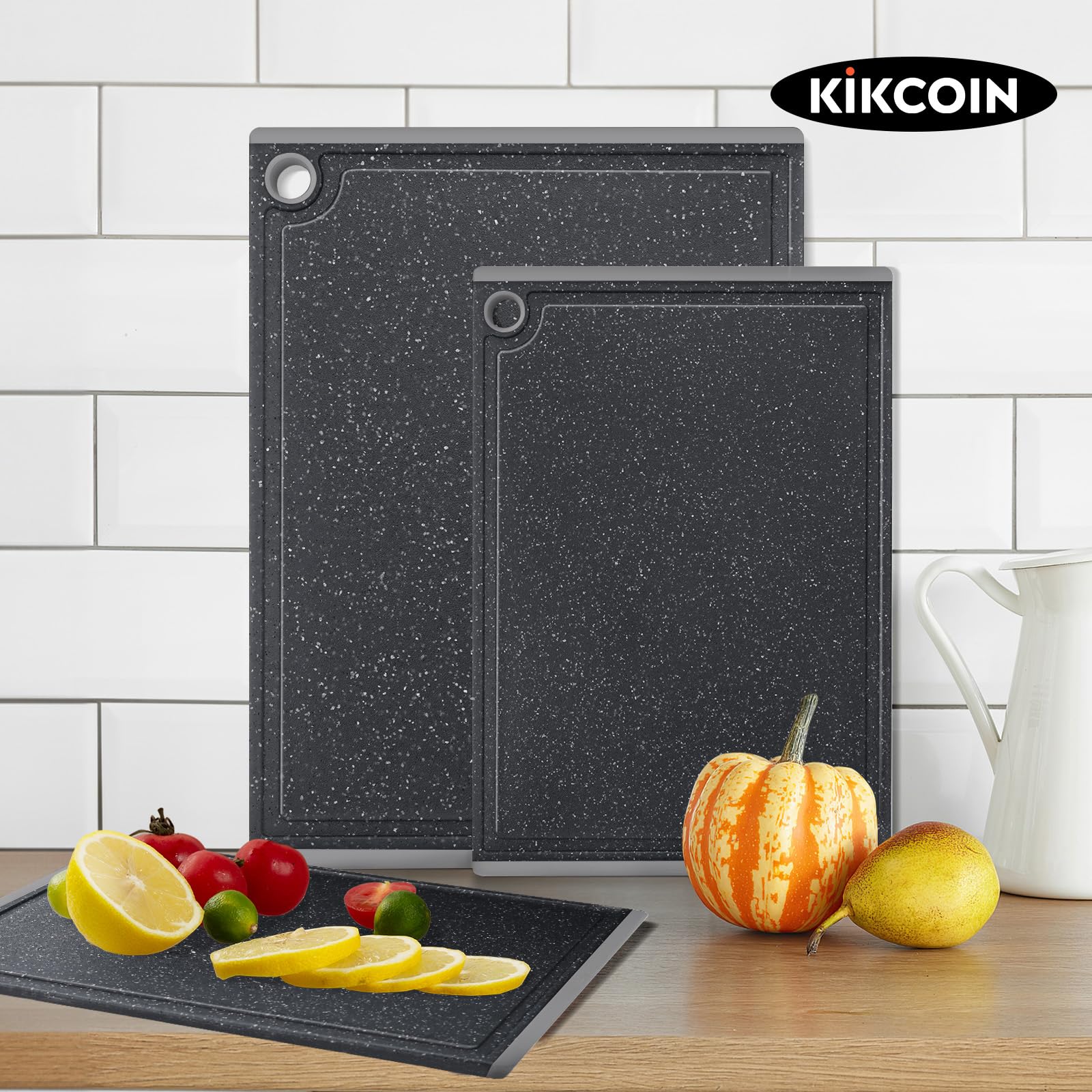 Kikcoin dishwasher-safe plastic boards resist warping and are easy to clean