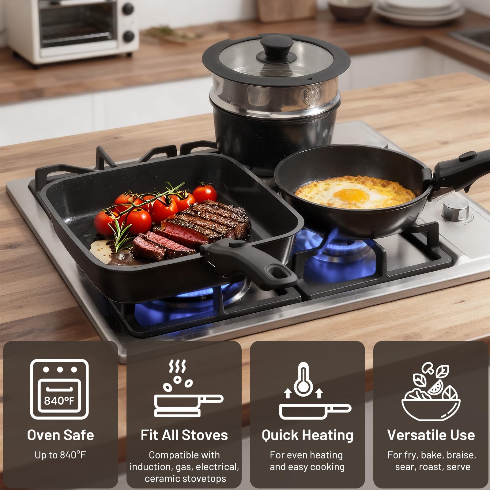 Kikcoin dishwasher-safe pots simplify cleanup after family meals.