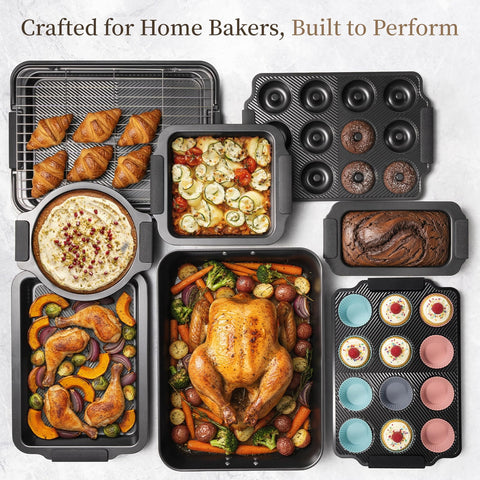 Kikcoin easy-release baking sheets reduce residue and simplify cleanup.