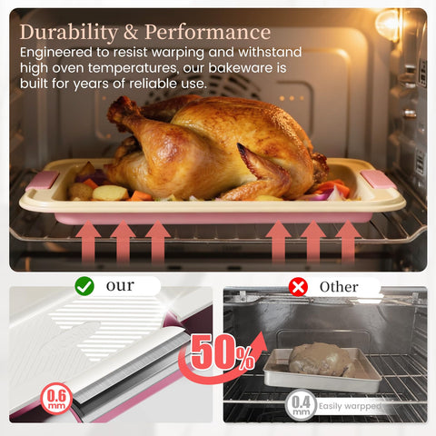 Kikcoin 25-piece set includes full-size pans for versatile baking