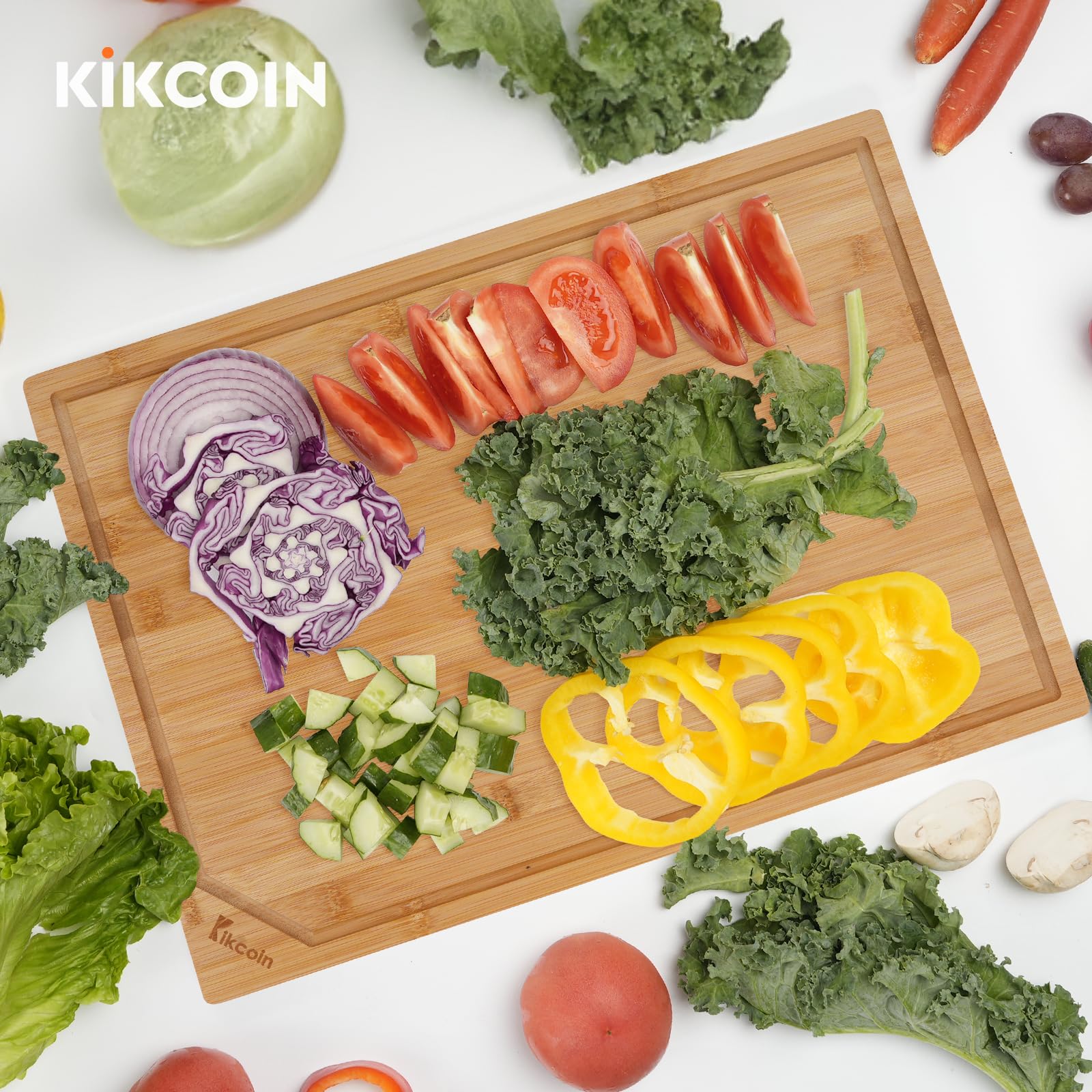 Kikcoin gift idea bamboo cutting board suitable for holidays and gatherings