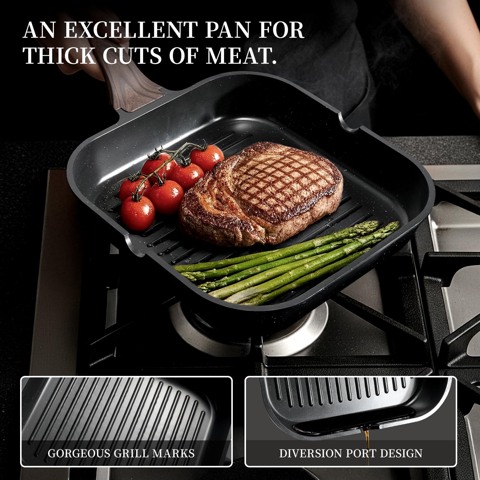 Kikcoin heat-resistant handles provide a safe, comfortable grip during use