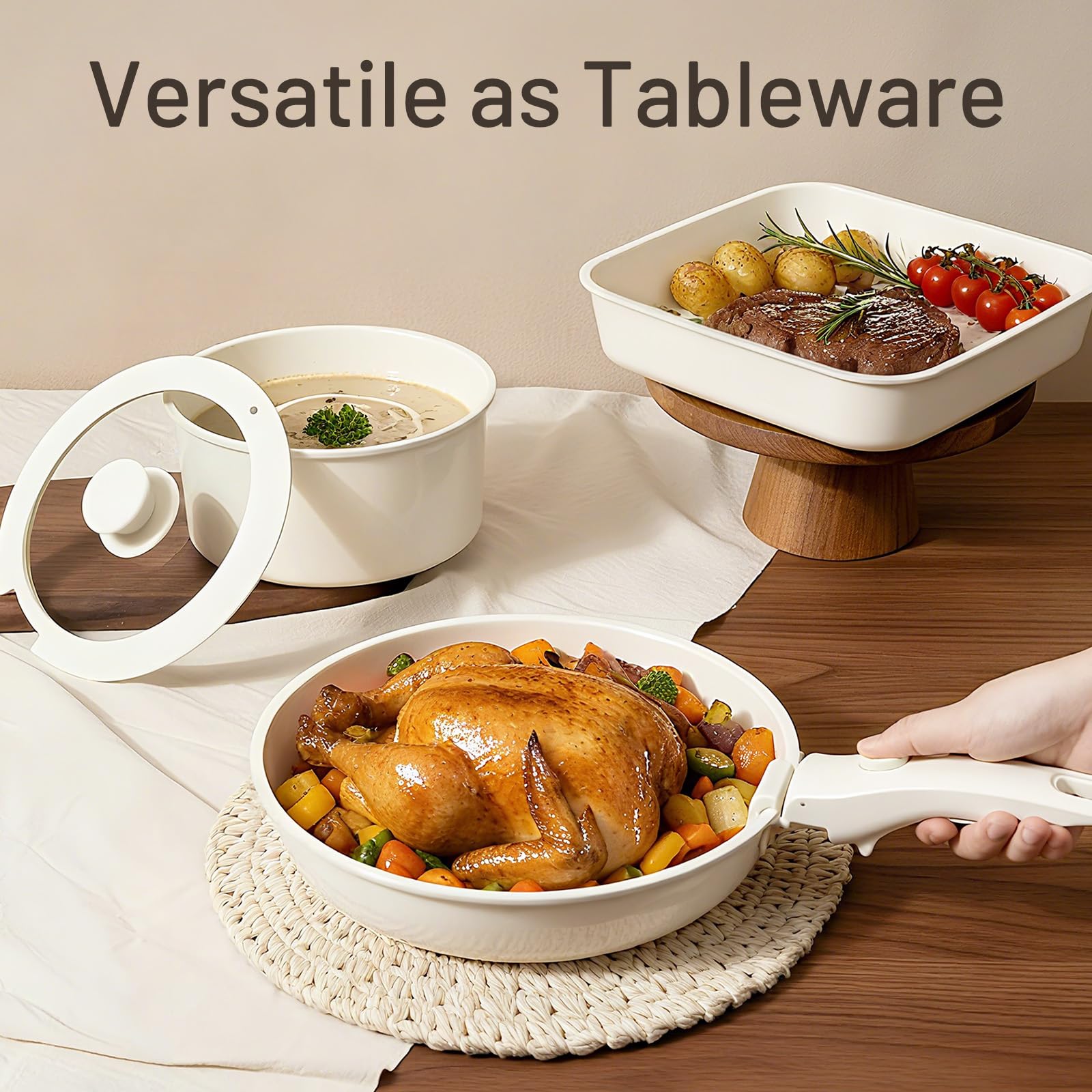 Kikcoin induction-compatible base ensures even cooking on all stoves.